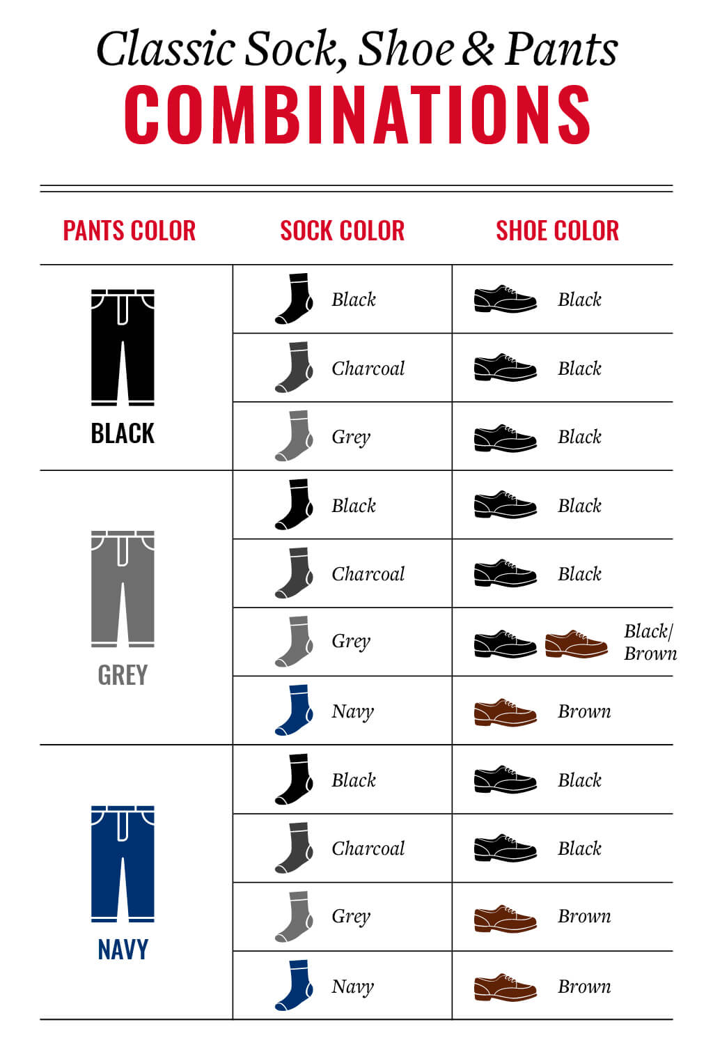 classic shoe pants and dress sock combinations